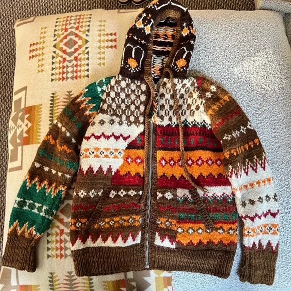 HOST PICM Chamula hand-knit hooded cowichan-style zipped cardigan - Picture 5 of 11